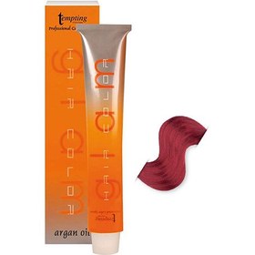 تصویر رنگ موی سری قرمز و بادمجانی تمپتینگ 6.60-قرمز غلیظ Tempting Hair Color Red Shades Series 100ml