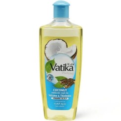 تصویر روغن مو نارگیل واتیکا اصل حجم دهنده و ضخیم کننده موی سر 200 میل | Vatika Coconut Enriched hair oil hair Volume & Thickness 200ml 