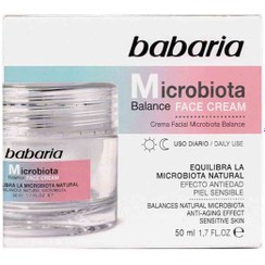 تصویر کرم احیا کننده پوست حساس باباریا babaria مدل میکروبیوتا Microbiota حجم 50 میل Microbiota FACE CREAM babaria 50 ml