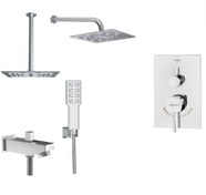 تصویر شیر حمام توکار شودر مدل رومر تیپ۴ - (BRASS) / کروم مات 