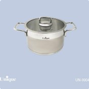 تصویر قابلمه استیل یونیک سایز ۲۰ (فلت) مدل UN-9904 Unique Stainless Steel Flat Pot 20cm – Model UN-9904