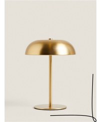 تصویر آباژور لمسی شارژی طلایی سایز ۱۵.۵ در ۲۰.۵ سانتی متر 