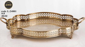 تصویر سینی کنگره ای بزرگ برنج _ ترنج