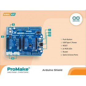 تصویر شیلد پرومیک آردوینو یونو ProMake Arduino UNO Shield 