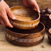 تصویر ظرف چوبی دو عددی مدل بینه کد 010063 