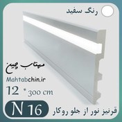 تصویر قرنیز نوری از جلو روکار پی وی سی کد N16 