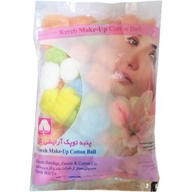 تصویر پنبه توپک رنگی آرایشی گل کاوه 100 گرم ا Kaveh Make-Up Cotton Ball 100g Kaveh Make-Up Cotton Ball 100g