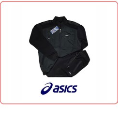 تصویر ست گرمکن شلوار ورزشی مردانه آسیکس (asics) سایز بزرگ مشکی 