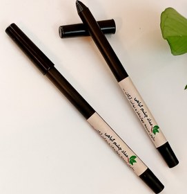 تصویر مدادچشم مشکی تقویتی با سرمه چهارمغز ارگانیک حسنی Eyeliner