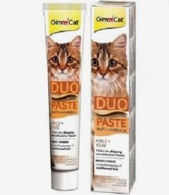 تصویر خمیر مالت گربه جیم کت مدل Duo Paste Anti Hairball با طعم پنیر 