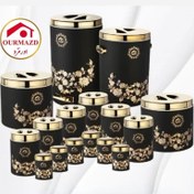 تصویر سرویس جهیزیه 16 پارچه طرح گل رز اورمزد درب طلایی کد 1033 با ارسال رایگان 