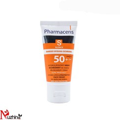 تصویر ضدافتاب بدون رنگ فارماسریز مدل هیدرولیپیدحجم 50 میل Pharmaceris colorless sunscreen, hydrolipid model, volume 50 ml