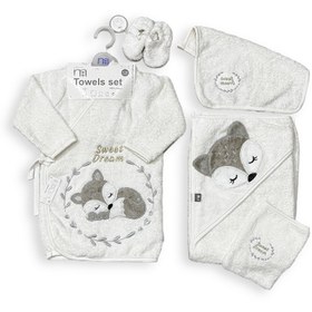 تصویر ست حوله طرح روباه خوابالو مادركر Mothercare Sleepy Fox Pattern Design Towel Set