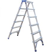 تصویر نردبان آلومینیومی ۱۲ پله دوطرفه مدرن 