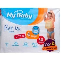 تصویر پوشک شورتی مای بیبی سایز ۴ بسته ۳۰ عددی 