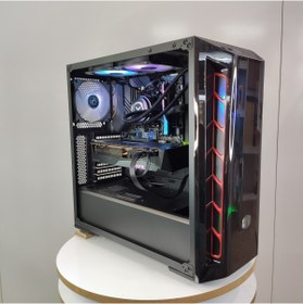 تصویر کیس اسمبل شده MB520 cooler master با پردازنده i5 11400F و گرافیک 1660 color ful battle ax 