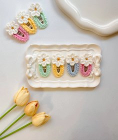 تصویر گیره موی بافت گل 