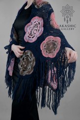 تصویر اشارپ قلاب بافی مدل راز شب | شال بافتنی زنانه 