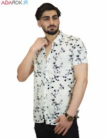 تصویر پیراهن هاوایی آستین کوتاه مردانه طرح گل - کد 131 