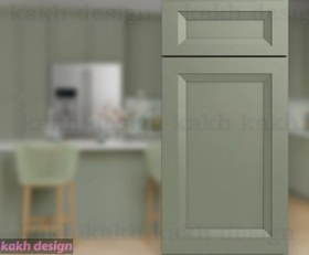 تصویر کابینت نئوکلاسیک روکش وکیوم سوپر مات کره ای - شرکتی / سبز کم رنگ 