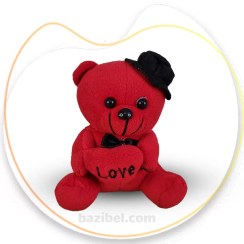 تصویر کادوی خرسی ولنتاین عاشق کلاه سیاه 