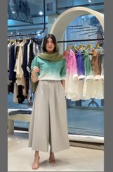 تصویر ست شومیز و دامن شلواری آبرنگی کد 93488 