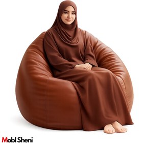 تصویر مبل شنی چرم قهوه ای یک نفره یونولیتی کد 22060 bestway