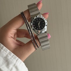 تصویر ساعت مچی زنانه امگا کانسیلیشن رنگ صفحه مشکی - سبز 