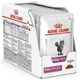 تصویر پوچ گربه رنال رویال کنین باطعم گوشت گاو 85 گرم Royal Canin Renal Beef 85gr