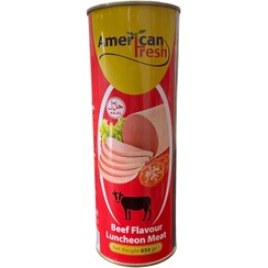 تصویر کنسرو گوشت ۸۵۰ گرم امریکن فارم – American farm Beef flavour Luncheon meat 