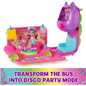 تصویر ست بازی اتوبوس جشن پرفکت گابی برند gabby's dollhouse Gabby's Dollhouse Purrfect Party Bus Playset