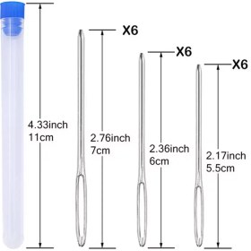 تصویر ست سوزن خیاطی دستی چشم درشت بسته 18 عددی در 4 سایز 