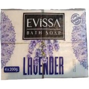 تصویر صابون حمام اویسا Evissa Lavender با رایحه اسطوخودوس بسته 4 عددی 