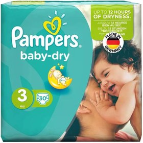 تصویر پوشک پمپرز مدل Baby Dry سایز 3 بسته 30 عددی ا Pampers Baby Dry Size 3 Diaper Pack of 30 Pampers Baby Dry Size 3 Diaper Pack of 30