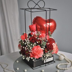 تصویر باکس گل چوبی ولنتاین 