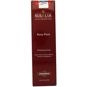 تصویر فوم پاک کننده صورت رزالیا مدل Rosa Pure مناسب پوست چرب و جوشدار 