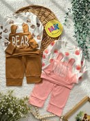 تصویر بلوز شلوار طرح گوش برجسته تمام چاپ نوزادی و کودک کد 173136 