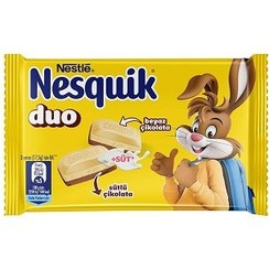 تصویر تابلت شکلات شیری و سفید نسکوییک (۷۰ گرم) nesquik nestle شکلات و فرآورده های کاکائویی نسکوییک 70