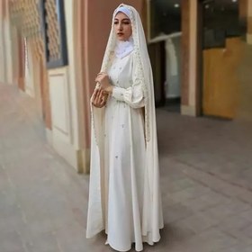 تصویر ست لباس عقد محضری با چادر-ست عقد با حجاب جدید 