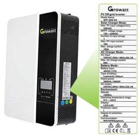 تصویر سانورتر 5000W برند گرووات مدل SPF ES 5000 با شارژر 100 آمپر MPPT Growatt sunverter 5000W 48V off Grid Solar SPF 5000 Es