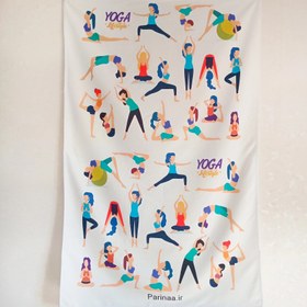 تصویر حوله ورزشی طرح یوگا 