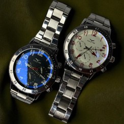 تصویر ساعت مردانه استیل شب تاب ET نقره ای براق 