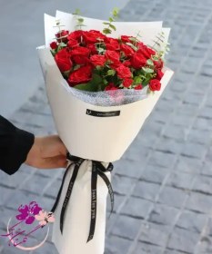 تصویر دسته گل رز قرمز 