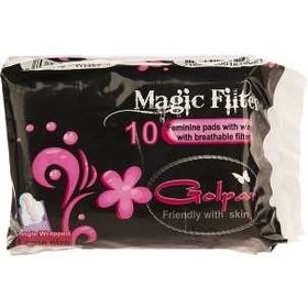 تصویر نوار بهداشتی سایز بزرگ گل پر مدل Magic Filter بسته 10 عددی 