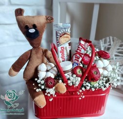 تصویر باکس گل شکلات و عروسک ولنتاین شماره 31 