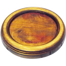 تصویر زیر لیوانی چوبی گرد 