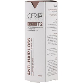 تصویر تونیک تقویت کننده موی سر انواع مو T2 سریتا 50 میلی لیتر Cerita Anti Hair Loss Herbal Hair Tonic T2 For All Hair 50 ml