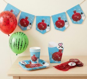 تصویر ریسه آدم برفی یلدایی 7 برگی کد 9 