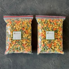 تصویر مخلوط هویج و نخود فرنگی و ذرت 