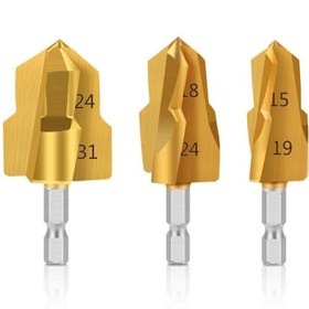 تصویر مته سوراخ کاری لوله سبز مدل t3 بسته 3 عددی 